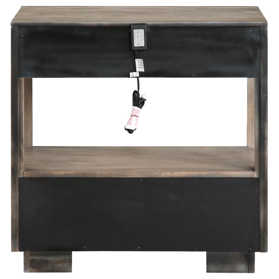 (image for) Durango 2-drawer Nightstand Bedside Table Washed Oak