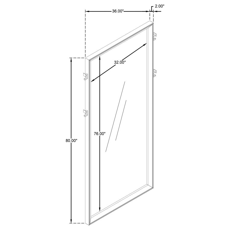 (image for) Durango 80-inch Standing Floor Mirror Washed Oak