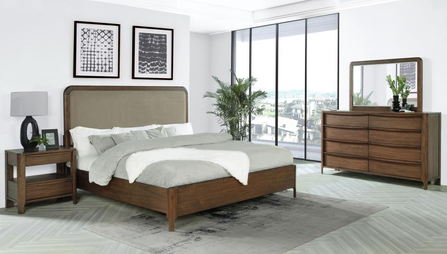 (image for) Maderia 4-piece Queen Bedroom Set Walnut - Click Image to Close