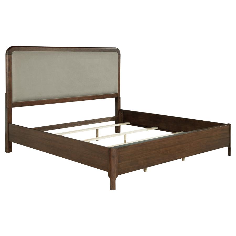 (image for) Maderia 57-inch Upholstered Queen Panel Bed Walnut