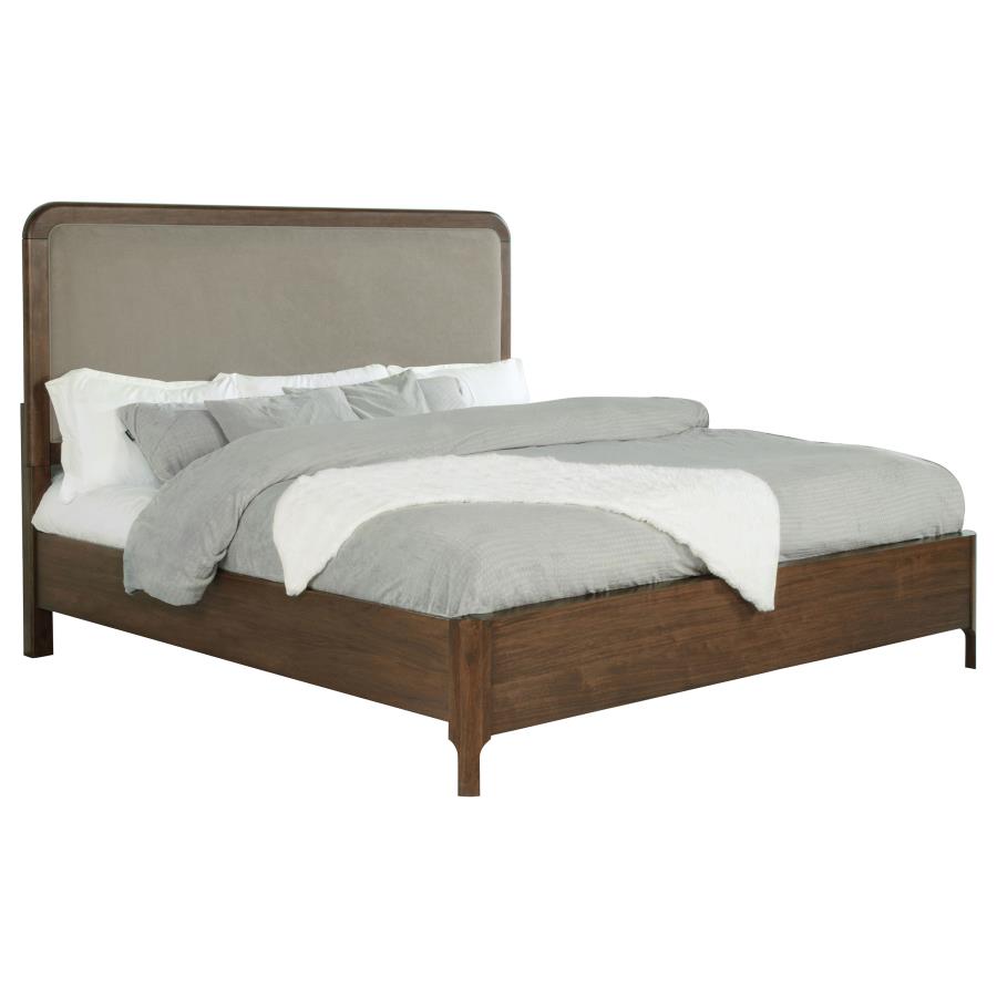 (image for) Maderia 57-inch Upholstered Queen Panel Bed Walnut