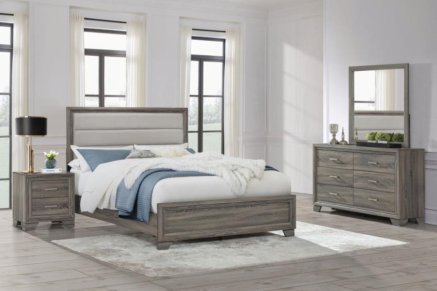 (image for) Wright 4-piece Eastern King Bedroom Set Brown Oak