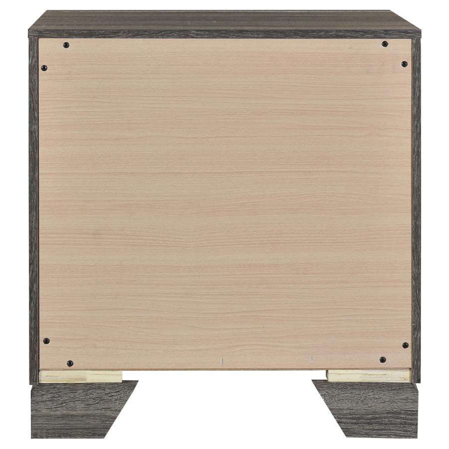 (image for) Wright 2-drawer Nightstand Bedside Table Brown Oak