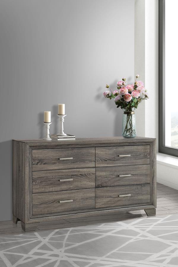 (image for) Wright 6-drawer Dresser Cabinet Brown Oak