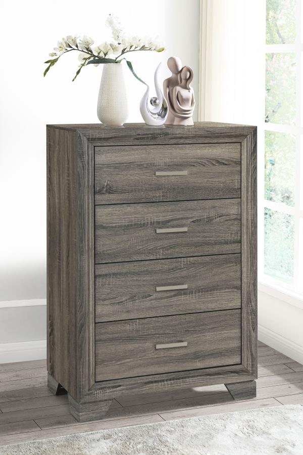 (image for) Wright 4-drawer Chest of Drawers Brown Oak