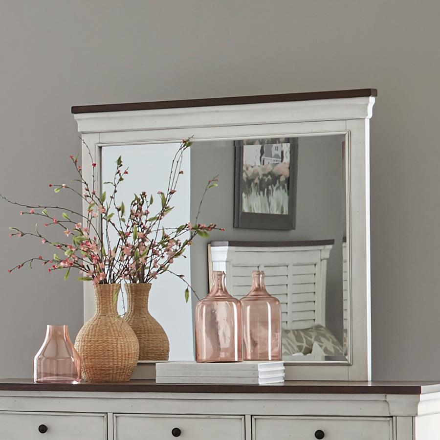 (image for) Hillcrest Dresser Mirror Distressed White