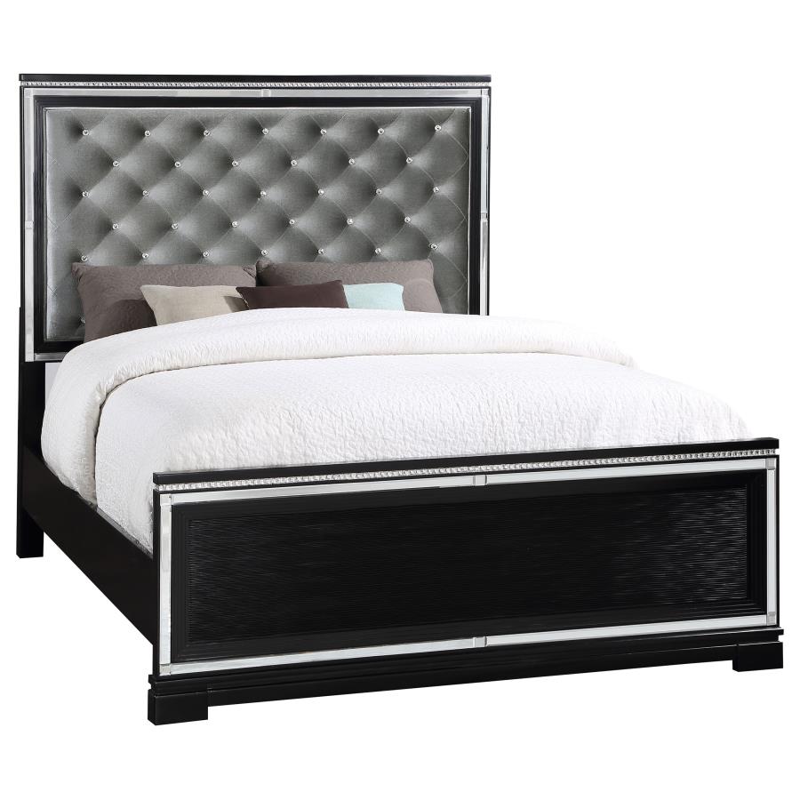 (image for) Cappola Wood Eastern King Panel Bed Black