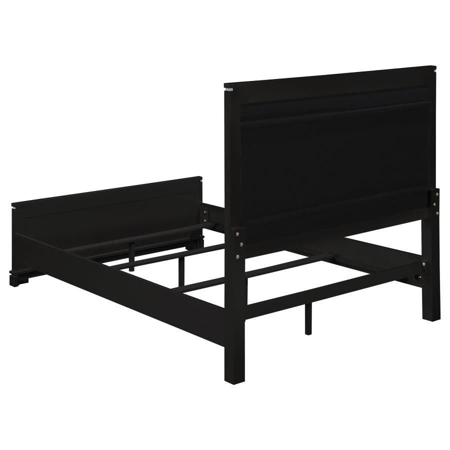 (image for) Cappola Wood Eastern King Panel Bed Black