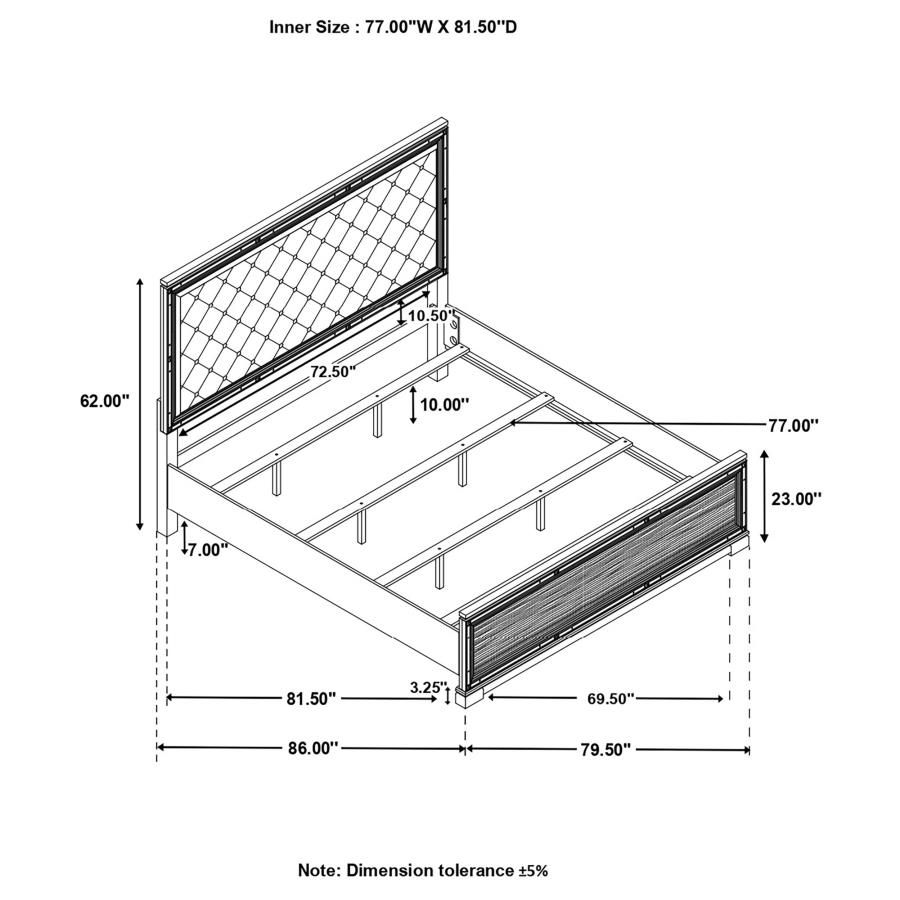 (image for) Cappola Wood Eastern King Panel Bed Black