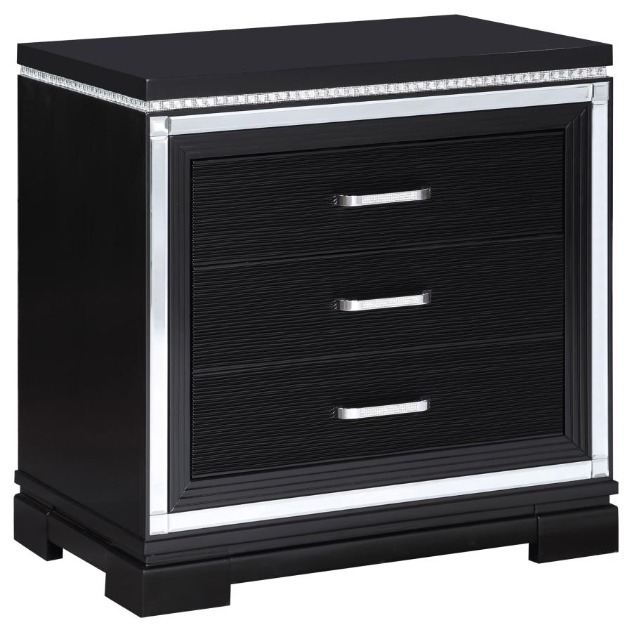 (image for) Cappola 2-drawer Nightstand Black - Click Image to Close