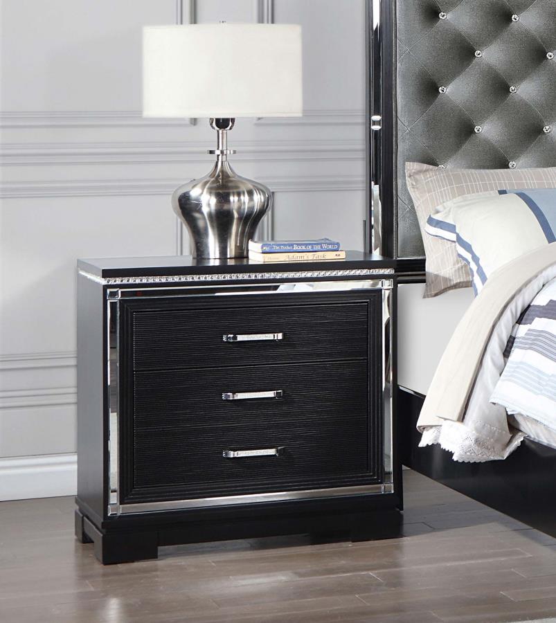 (image for) Cappola 2-drawer Nightstand Black