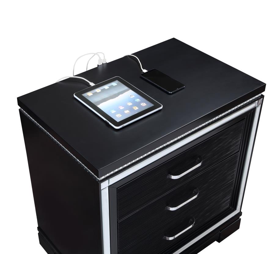 (image for) Cappola 2-drawer Nightstand Black