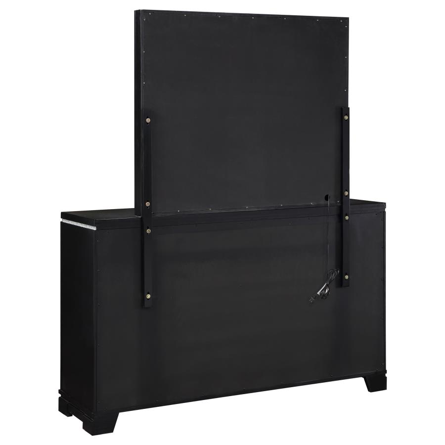 (image for) Cappola 6-drawer Dresser with Mirror Black