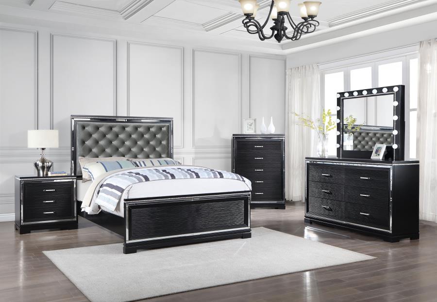 (image for) Cappola 6-drawer Dresser with Mirror Black