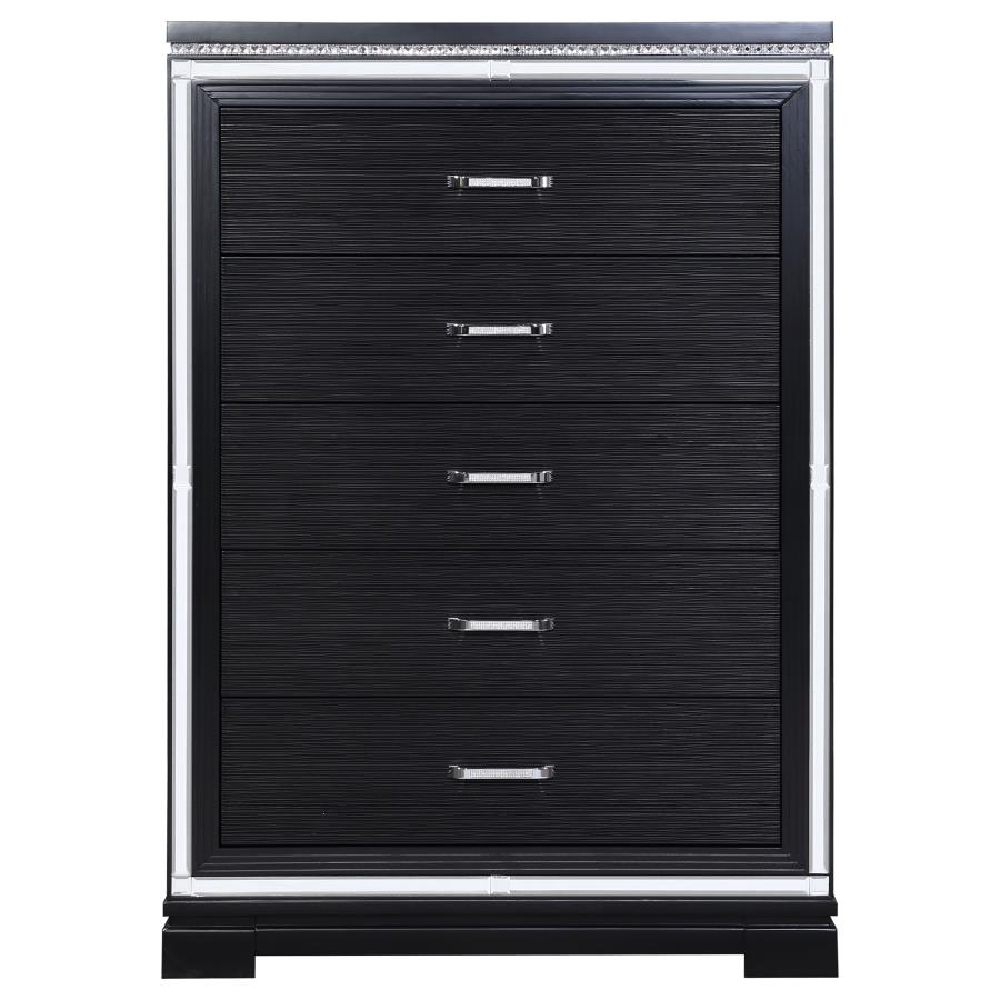 (image for) Cappola 5-drawer Bedroom Chest Black