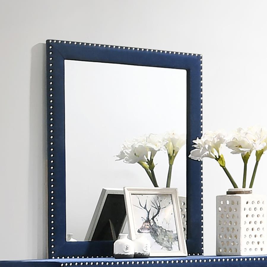 (image for) Melody Upholstered Dresser Mirror Pacific Blue