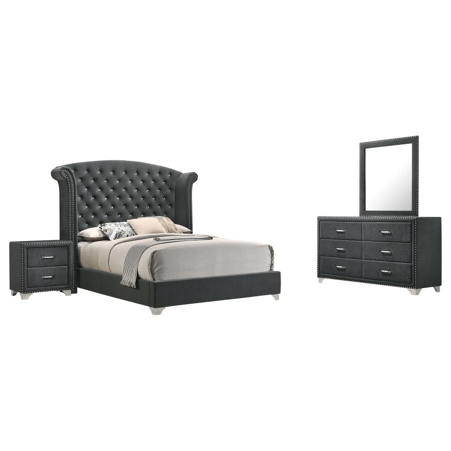 (image for) Melody 4-piece Queen Bedroom Set Grey - Click Image to Close