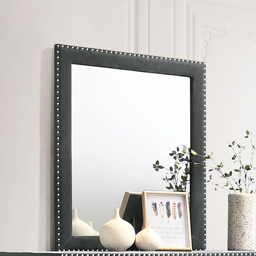 (image for) Melody Upholstered Dresser Mirror Grey