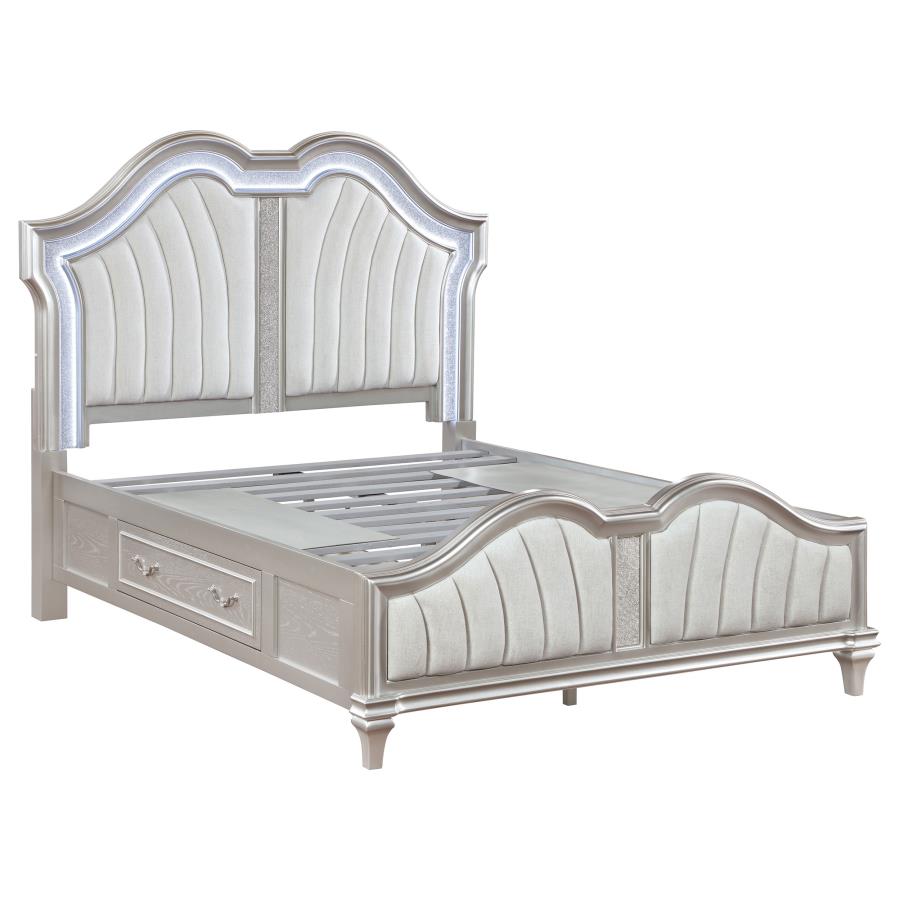 (image for) Evangeline 4-piece Eastern King Bedroom Set Silver Oak