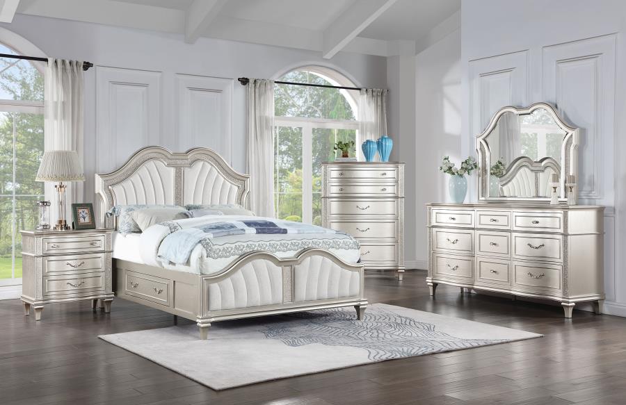 (image for) Evangeline 5-piece Eastern King Bedroom Set Silver Oak