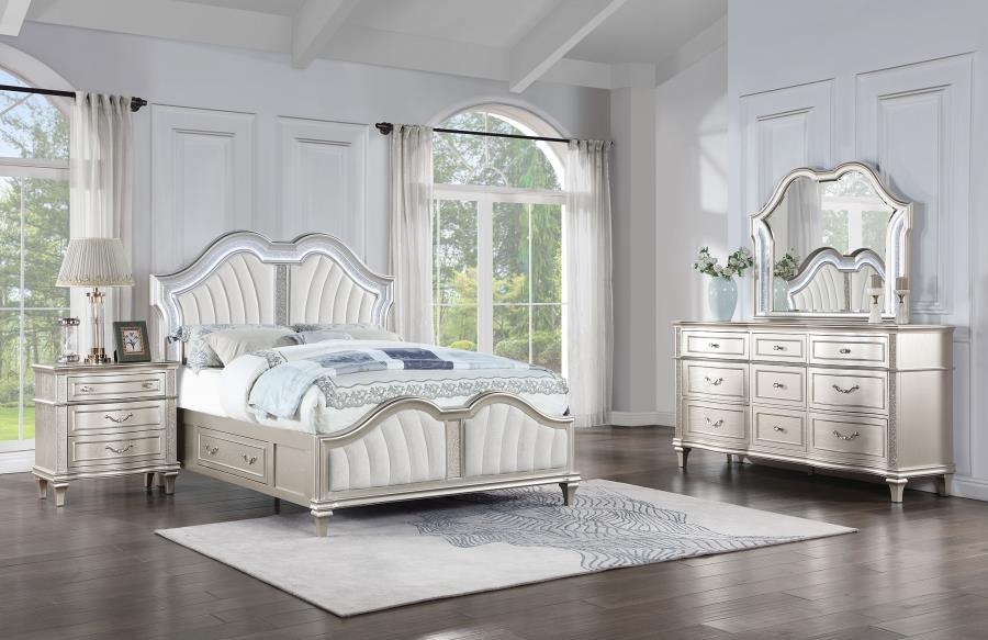 (image for) Evangeline 4-piece California King Bedroom Set Silver Oak