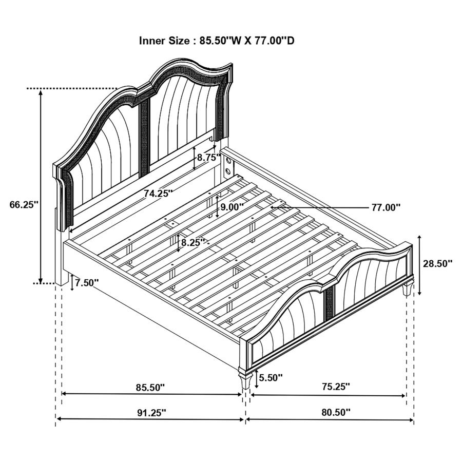 (image for) Evangeline 5-piece California King Bedroom Set Silver Oak