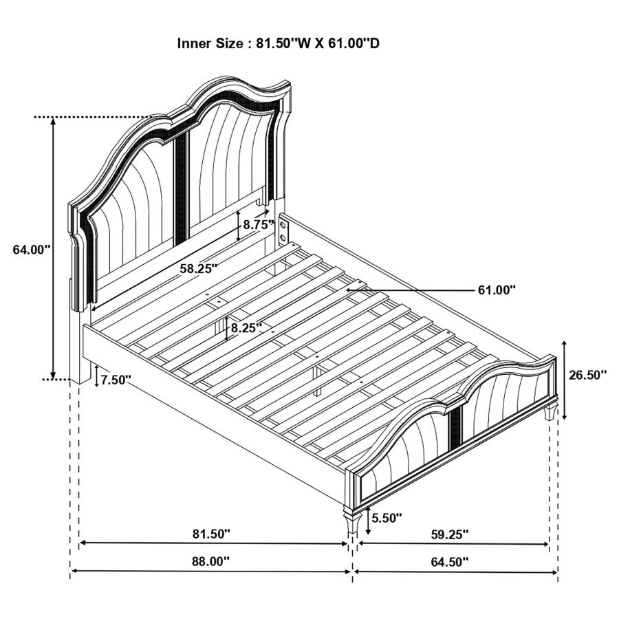 (image for) Evangeline 4-piece Queen Bedroom Set Silver Oak