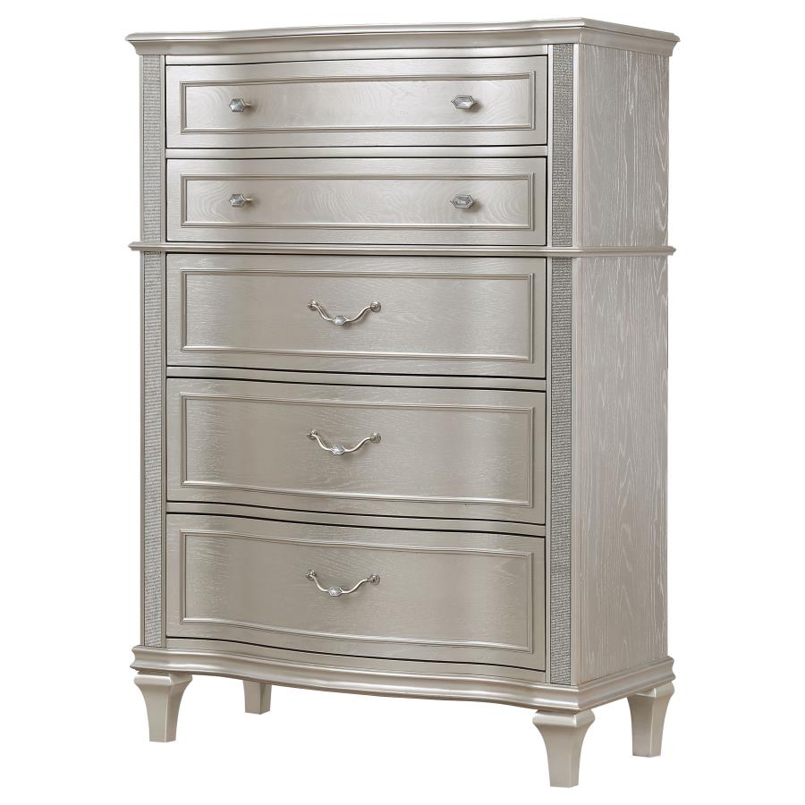 (image for) Evangeline 6-drawer Bedroom Chest Silver Oak