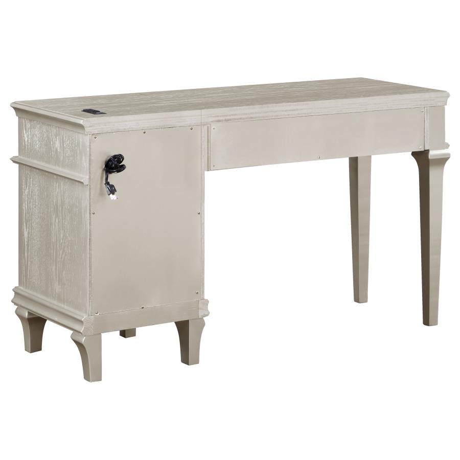 (image for) Evangeline 4-drawer Vanity Desk Makeup Table Silver Oak