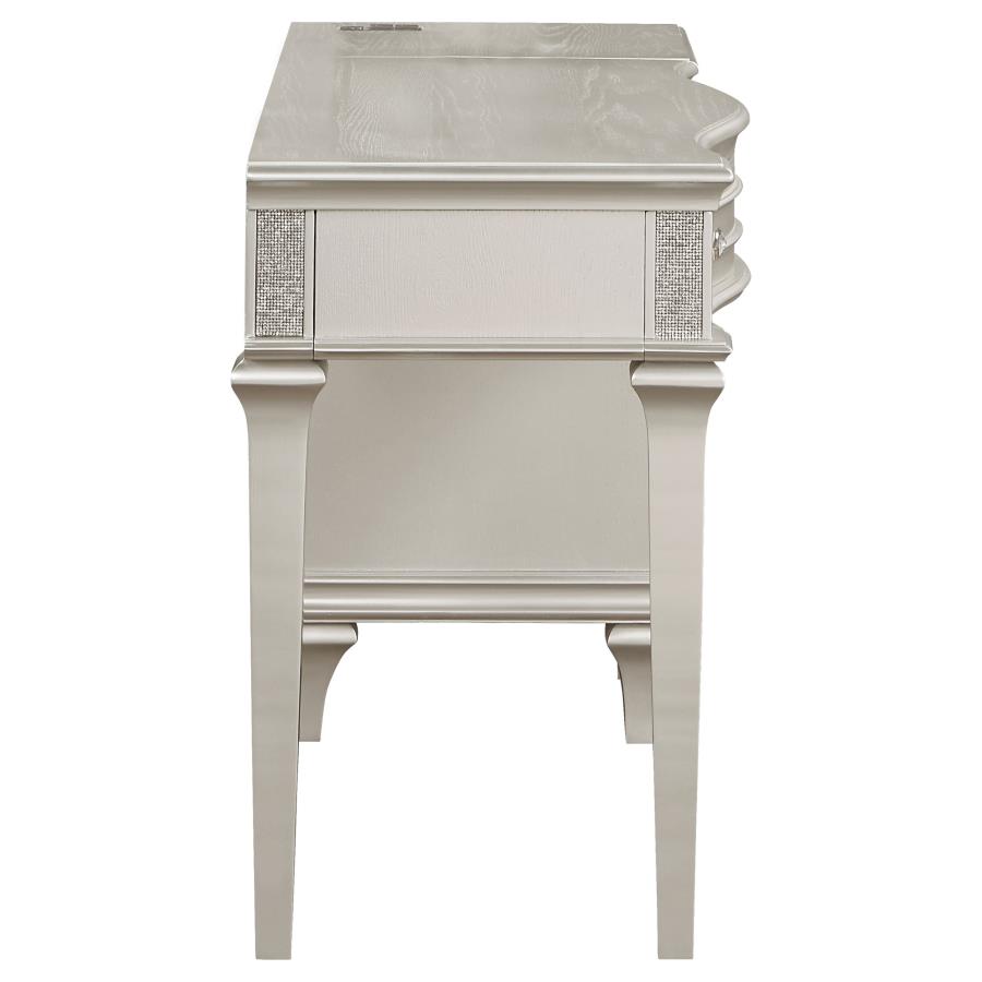 (image for) Evangeline 4-drawer Vanity Desk Makeup Table Silver Oak