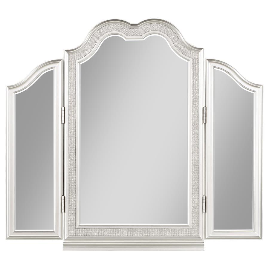 (image for) Evangeline Tri-Fold Vanity Mirror Silver Oak