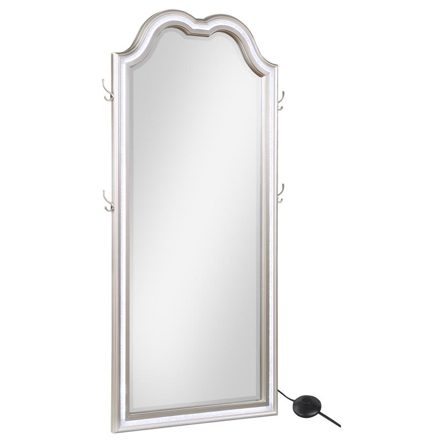 (image for) Evangeline Full Length LED Light Floor Mirror Silver Oak