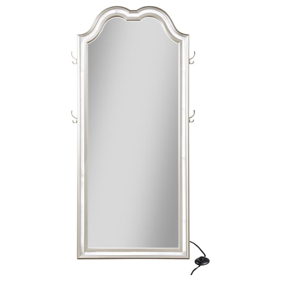 (image for) Evangeline Full Length LED Light Floor Mirror Silver Oak