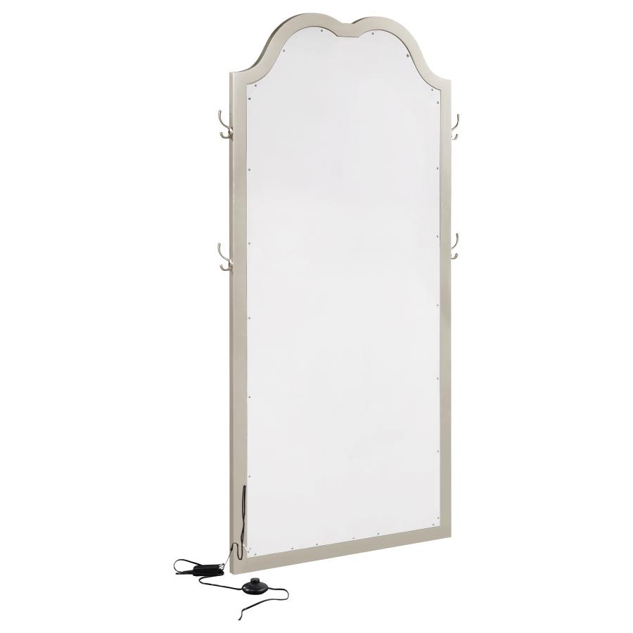 (image for) Evangeline Full Length LED Light Floor Mirror Silver Oak