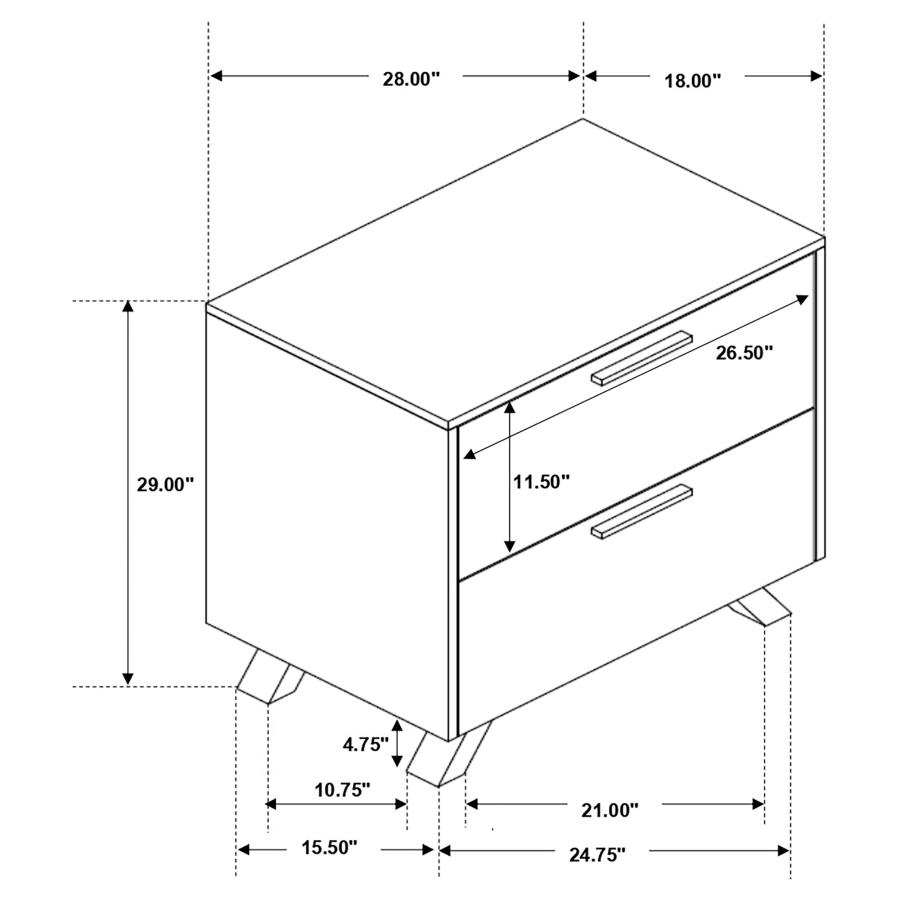 (image for) Taylor 2-drawer Nightstand Light Honey Brown