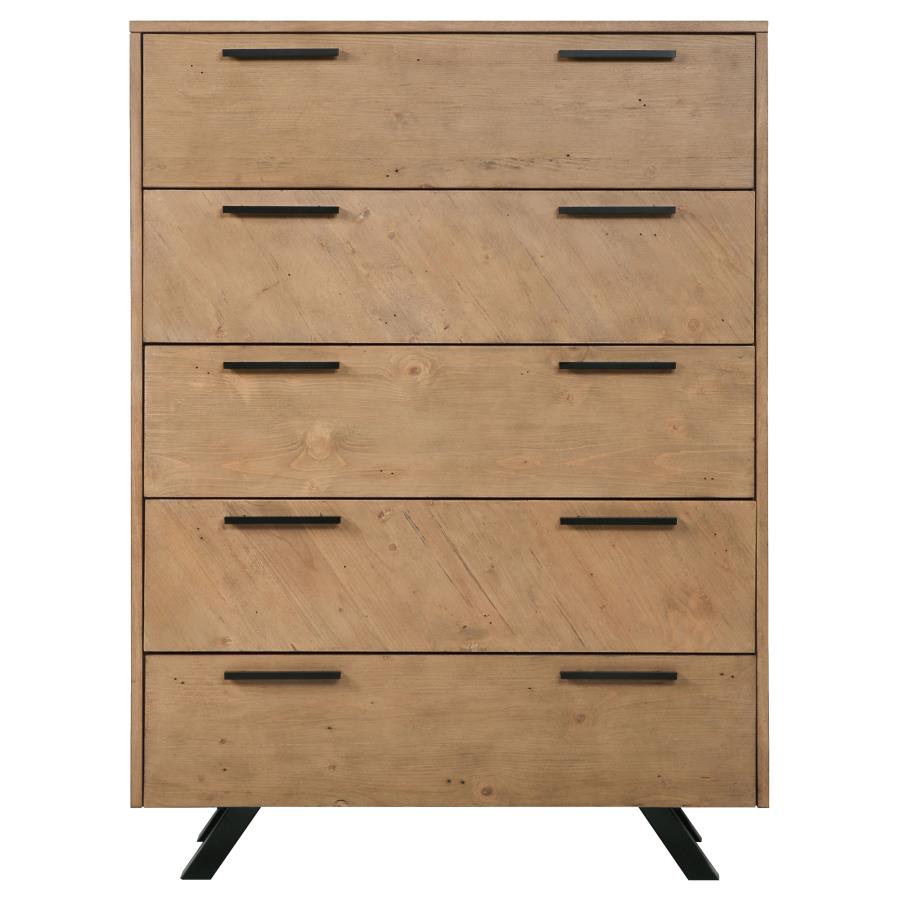 (image for) Taylor 5-drawer Bedroom Chest Light Honey Brown