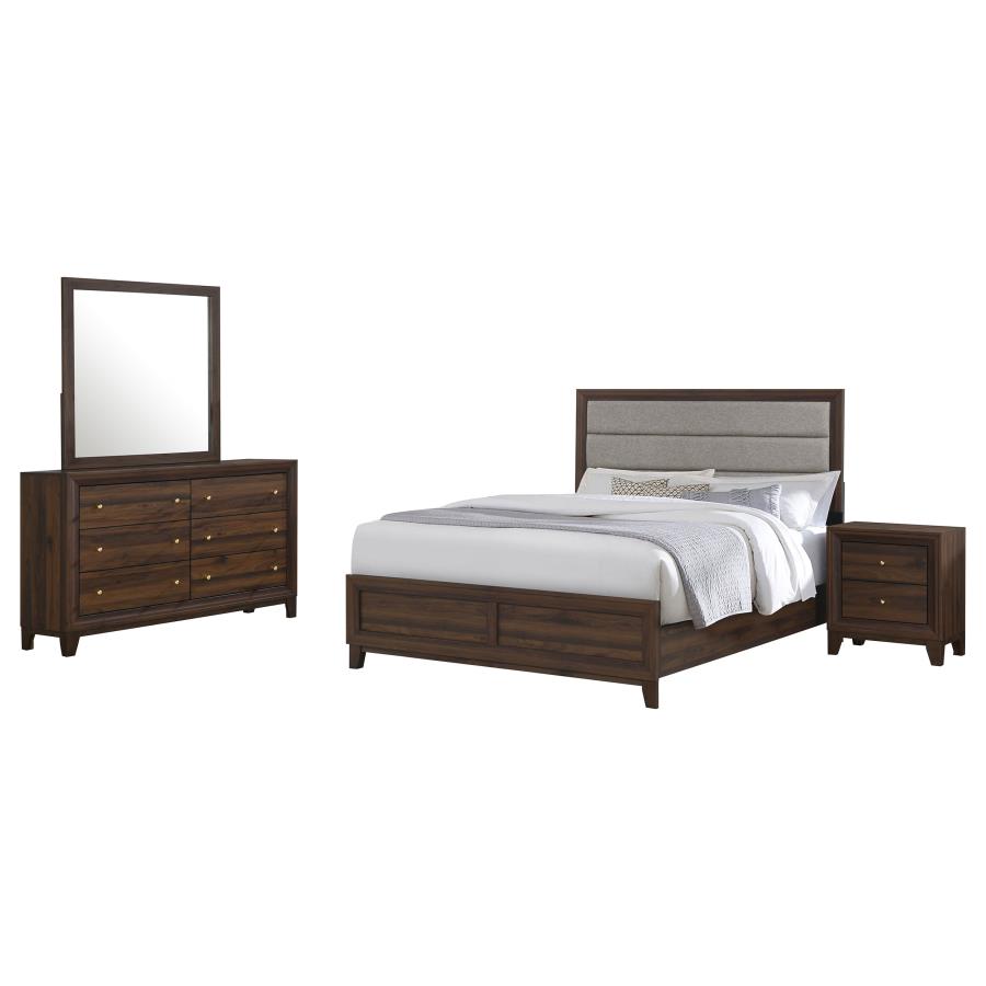 (image for) Welsley 4-piece Eastern King Bedroom Set Walnut