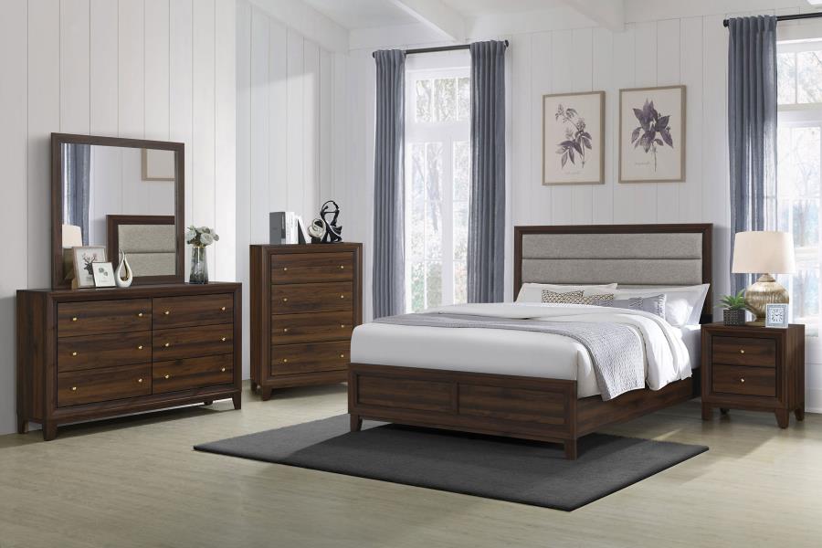 (image for) Welsley 5-piece Eastern King Bedroom Set Walnut