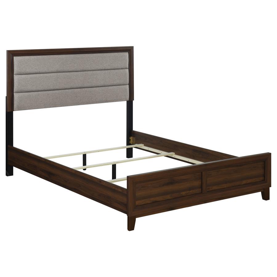 (image for) Welsley 50-inch Upholstered Queen Bed Walnut