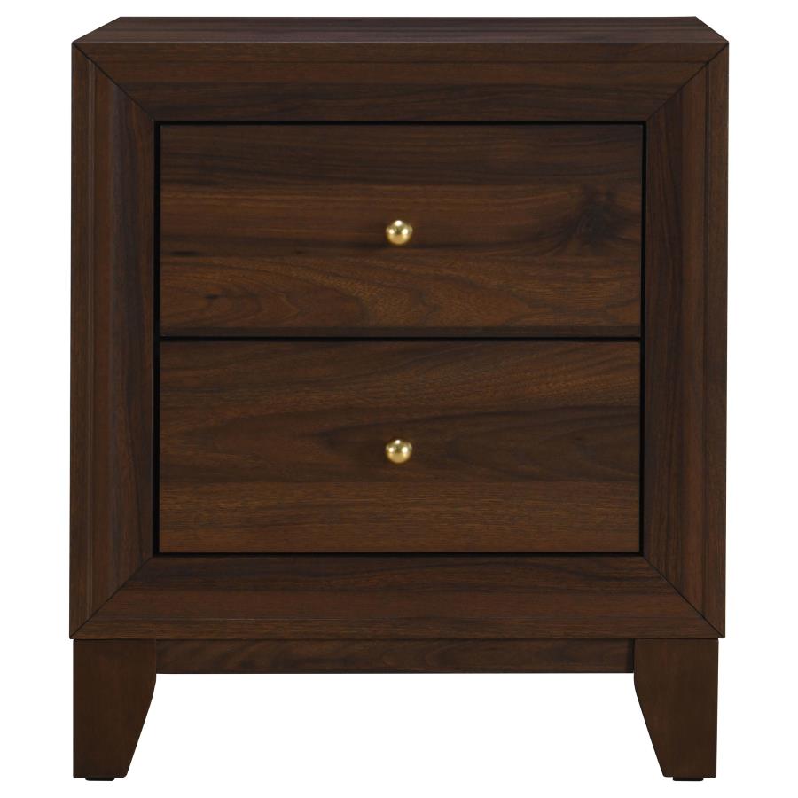 (image for) Welsley 2-drawer Nightstand Bedside Table Walnut