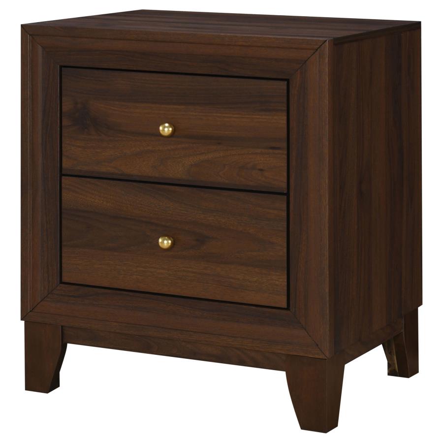 (image for) Welsley 2-drawer Nightstand Bedside Table Walnut