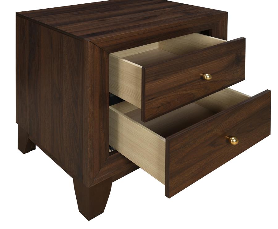 (image for) Welsley 2-drawer Nightstand Bedside Table Walnut