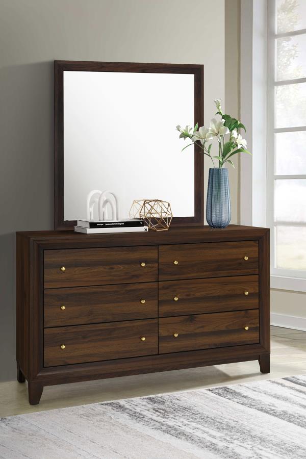 (image for) Welsley 6-drawer Dresser and Mirror Walnut