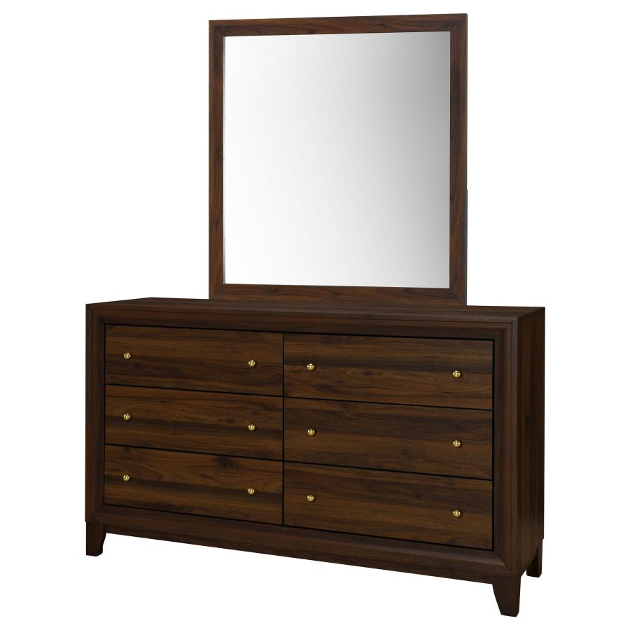 (image for) Welsley 6-drawer Dresser and Mirror Walnut