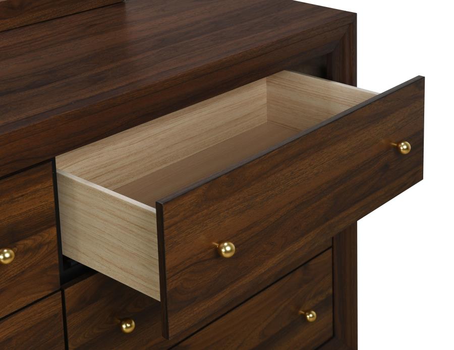 (image for) Welsley 6-drawer Dresser and Mirror Walnut