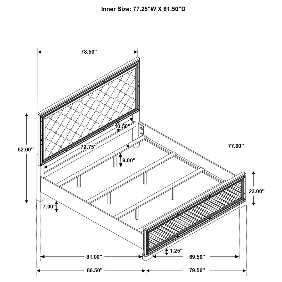 (image for) Eleanor Wood Eastern King Panel Bed Metallic Mercury