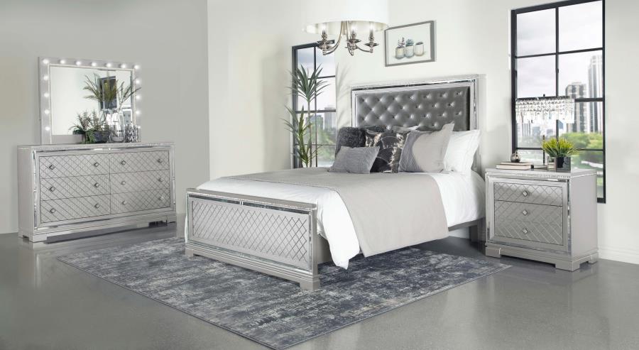 (image for) Eleanor 4-piece California King Bedroom Set Metallic Mercury - Click Image to Close