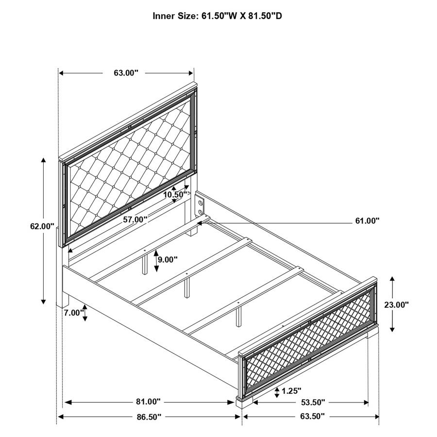 (image for) Eleanor Wood Queen Panel Bed Metallic Mercury