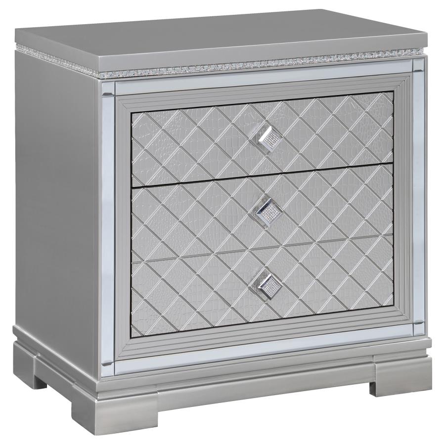 (image for) Eleanor 2-drawer Nightstand Metallic Mercury