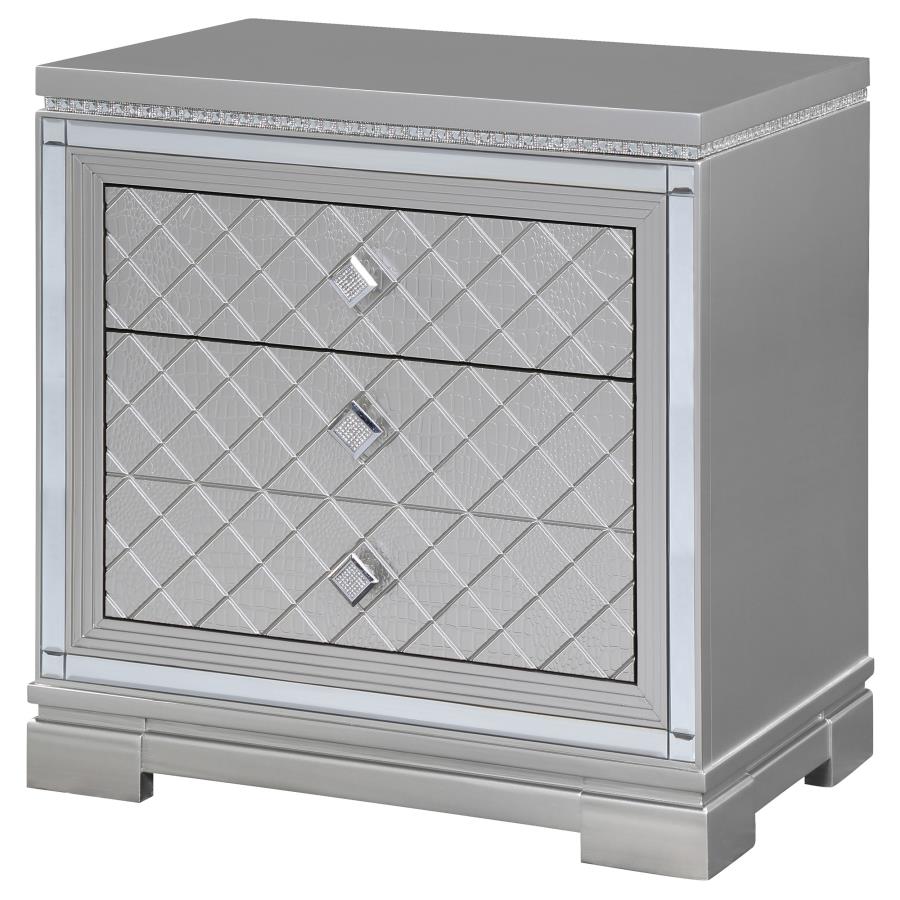 (image for) Eleanor 2-drawer Nightstand Metallic Mercury